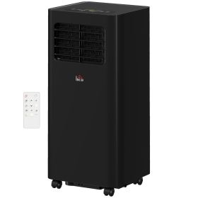 HOMCOM 10000 BTU Mobile Air Conditioner, 441 Sq. Ft., AC Unit with Dehumidifier, Sleep, 24H Timer On/Off, Window Kit, Black