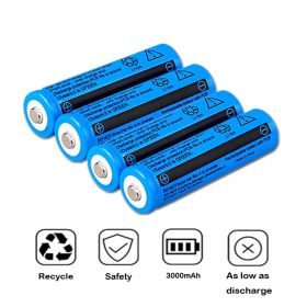 4Pcs Battery 3.7V Rechargerable Li-ion 3000mAh 18650 Batteries For Torch Flashlight Laser Headlamp (Option: 4Pcs)