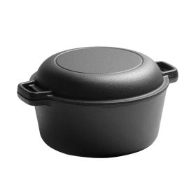 Multi-usage Dutch Oven  for Both Indoor and Outdoor (Color: Black-A, Type: Cookware)